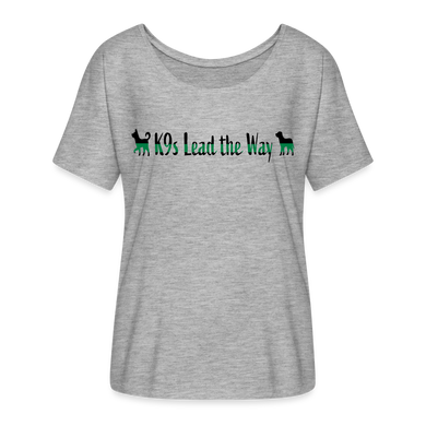 K9s Lead the Way - Military - Women’s Flowy T-Shirt - heather grey