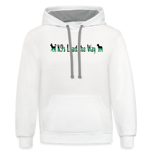 K9s Lead the Way - Military - Contrast Hoodie - white/gray