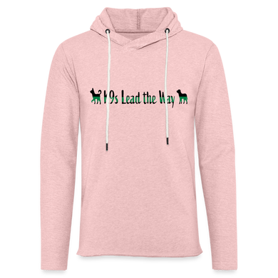 K9s Lead the Way - Military - Unisex Lightweight Terry Hoodie - cream heather pink