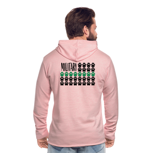 K9s Lead the Way - Military - Unisex Lightweight Terry Hoodie - cream heather pink