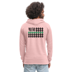 K9s Lead the Way - Military - Unisex Lightweight Terry Hoodie - cream heather pink