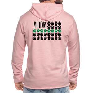 K9s Lead the Way - Military - Unisex Lightweight Terry Hoodie - cream heather pink