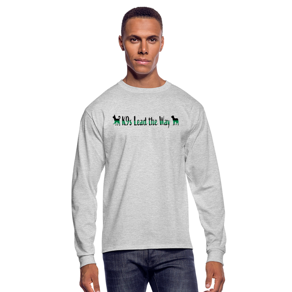 K9s Lead the Way - Military - Men's Long Sleeve T-Shirt - heather gray