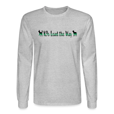 K9s Lead the Way - Military - Men's Long Sleeve T-Shirt - heather gray