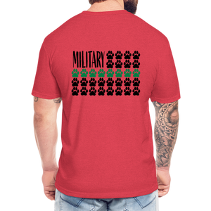 K9s Lead the Way - Military - Fitted Cotton/Poly T-Shirt by Next Level - heather red