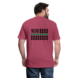 K9s Lead the Way - Military - Fitted Cotton/Poly T-Shirt by Next Level - heather burgundy