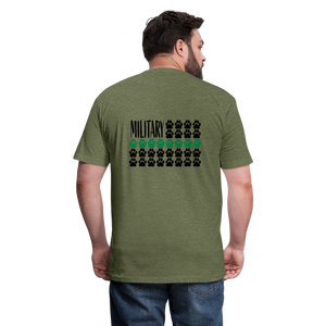 K9s Lead the Way - Military - Fitted Cotton/Poly T-Shirt by Next Level - heather military green