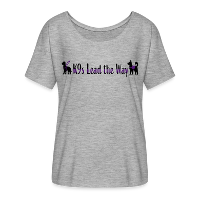 K9s Lead the Way - Service - Women’s Flowy T-Shirt - heather grey