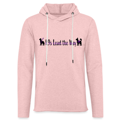 K9s Lead the Way - Service - Unisex Lightweight Terry Hoodie - cream heather pink