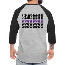 Load image into Gallery viewer, K9s Lead the Way - Service - Baseball T-Shirt - heather gray/black
