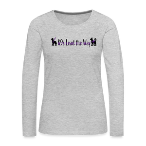 K9s Lead the Way - Service - Women's Premium Long Sleeve T-Shirt - heather gray