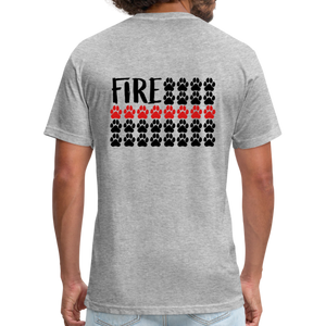 K9s Lead the Way - Fire - Fitted Cotton/Poly T-Shirt by Next Level - heather gray