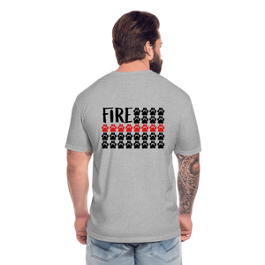 K9s Lead the Way - Fire - Fitted Cotton/Poly T-Shirt by Next Level - heather gray