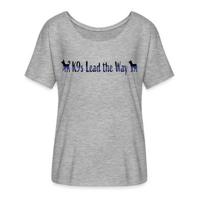 K9s Lead the Way - Police - Women’s Flowy T-Shirt - heather grey