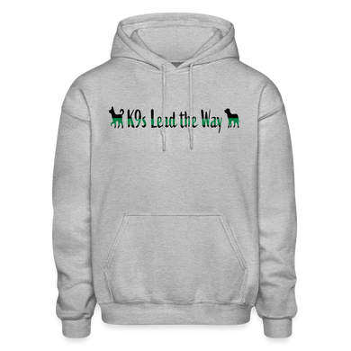 K9s Lead the Way - Military - Gildan Heavy Blend Adult Hoodie - heather gray